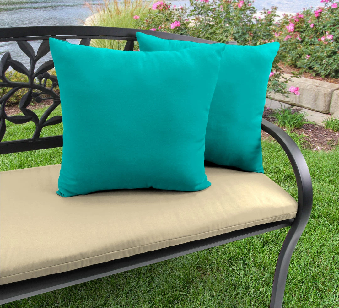 Jordan Manufacturing Outdoor 16" Accessory Throw Pillows, Set Of 2- Sunbrella CANVAS ARUBA GLEN RAVEN 2 Jordan Manufacturing Outdoor 16" Accessory Throw Pillows, Set Of 2- Sunbrella CANVAS ARUBA GLEN RAVEN
