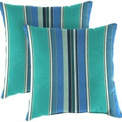 Jordan Manufacturing Custom Order Cushions Outdoor 16" Accessory Throw Pillows, Set Of 2- Sunbrella DOLCE STR OASIS ACR GLEN RAVEN