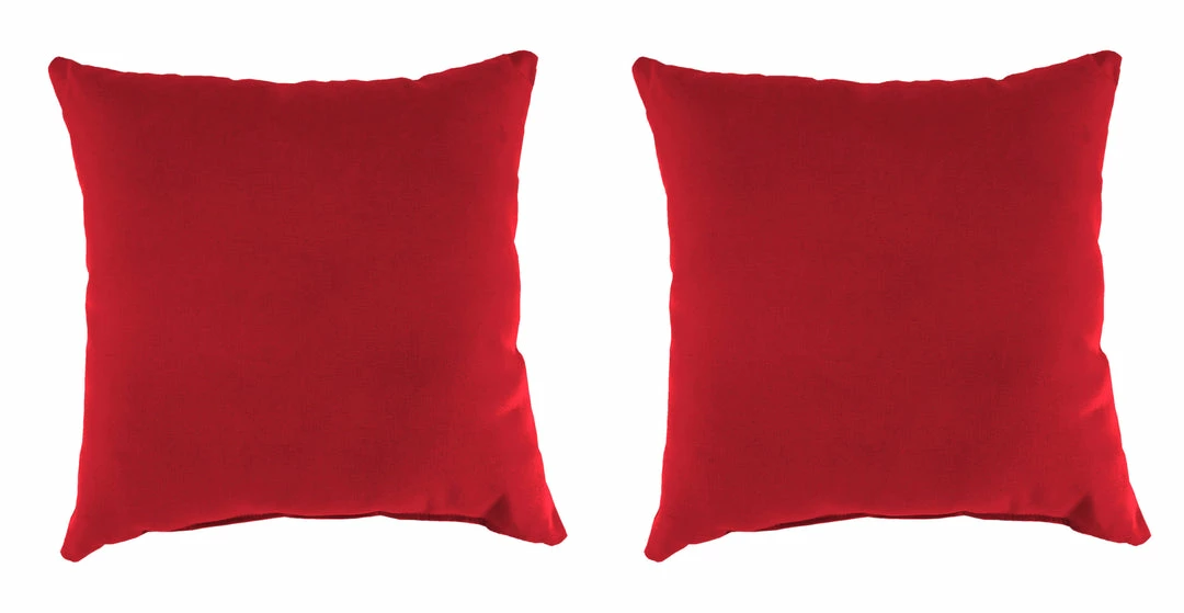 Jordan Manufacturing Custom Order Cushions Outdoor 16" Accessory Throw Pillows, Set Of 2- Sunbrella CANVAS JOCKEY ACR RED ACR GLEN RAVEN 1 Jordan Manufacturing Custom Order Cushions Outdoor 16" Accessory Throw Pillows, Set Of 2- Sunbrella CANVAS JOCKEY ACR RED ACR GLEN RAVEN