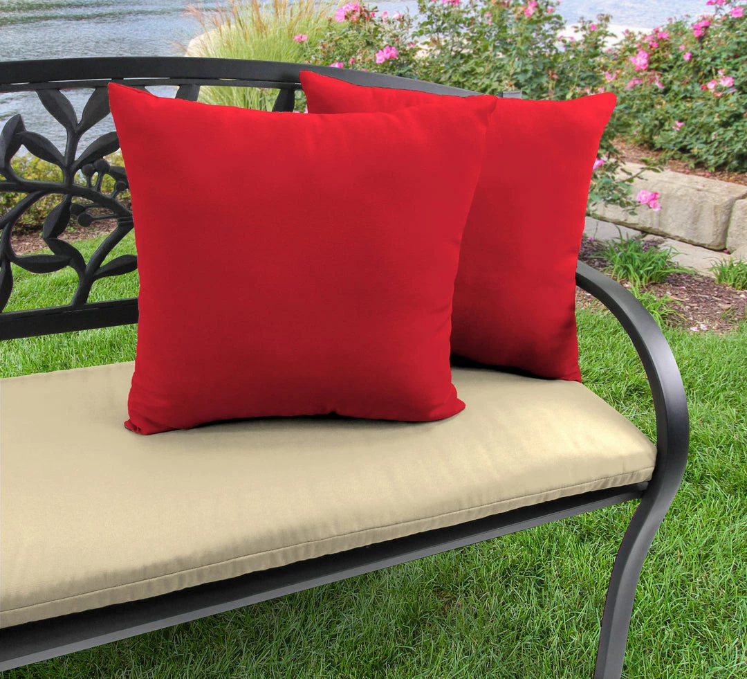 Jordan Manufacturing Custom Order Cushions Outdoor 16" Accessory Throw Pillows, Set Of 2- Sunbrella CANVAS JOCKEY ACR RED ACR GLEN RAVEN 2 Jordan Manufacturing Custom Order Cushions Outdoor 16" Accessory Throw Pillows, Set Of 2- Sunbrella CANVAS JOCKEY ACR RED ACR GLEN RAVEN