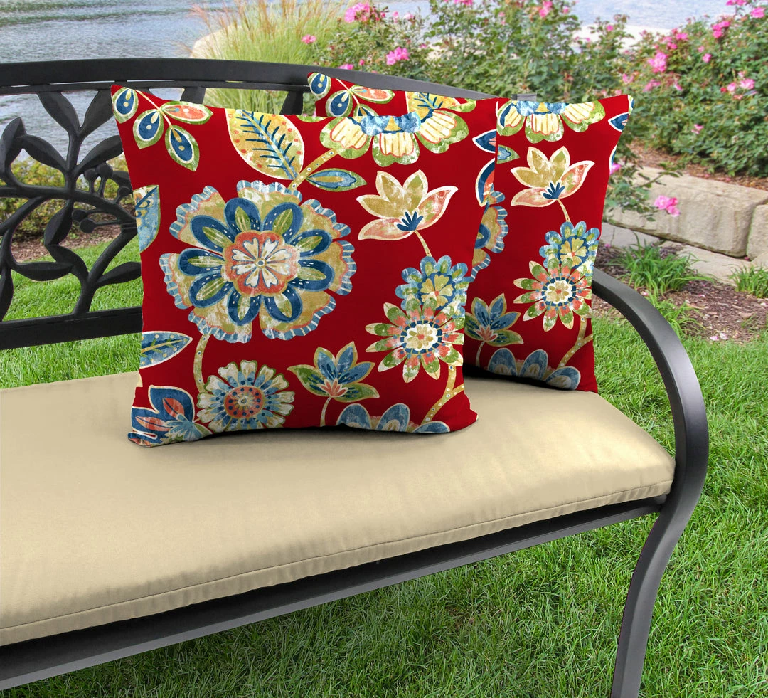 Jordan Manufacturing Outdoor 16" Accessory Throw Pillows, Set Of 2-DAELYN CHERRY RICHLOOM Custom Order Cushions 2 Jordan Manufacturing Outdoor 16" Accessory Throw Pillows, Set Of 2-DAELYN CHERRY RICHLOOM Custom Order Cushions