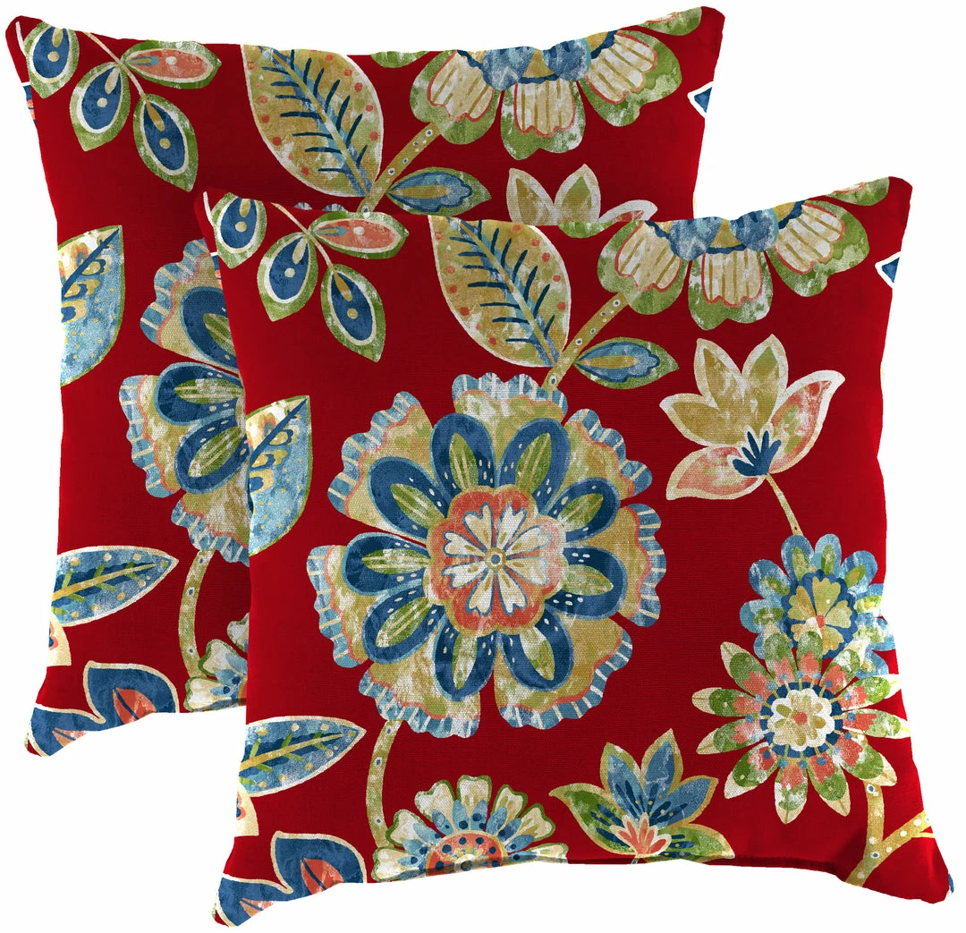 Jordan Manufacturing Outdoor 16" Accessory Throw Pillows, Set Of 2-DAELYN CHERRY RICHLOOM Custom Order Cushions 1 Jordan Manufacturing Outdoor 16" Accessory Throw Pillows, Set Of 2-DAELYN CHERRY RICHLOOM Custom Order Cushions