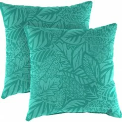 Jordan Manufacturing Custom Order Cushions Outdoor 16" Accessory Throw Pillows, Set Of 2-MAVEN LAGOON