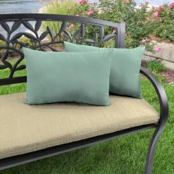 Jordan Manufacturing Outdoor Lumbar Accessory Throw Pillows, Set Of 2- Sunbrella CANVAS SPA ACR GLEN RAVEN