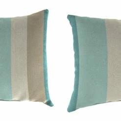 Jordan Manufacturing Outdoor Lumbar Accessory Throw Pillows, Set Of 2- Sunbrella GETAWAY MIST GLEN RAVEN Custom Order Cushions