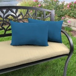 Jordan Manufacturing Outdoor Lumbar Accessory Throw Pillows, Set Of 2- Sunbrella CAVAS REGATTA GLEN RAVEN Custom Order Cushions