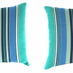 Jordan Manufacturing Outdoor Lumbar Accessory Throw Pillows, Set Of 2- Sunbrella DOLCE STR OASIS ACR GLEN RAVEN Custom Order Cushions