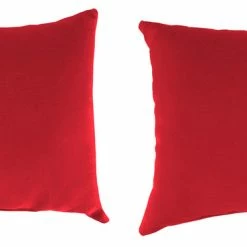 Jordan Manufacturing Outdoor Lumbar Accessory Throw Pillows, Set Of 2- Sunbrella CANVAS JOCKEY ACR RED ACR GLEN RAVEN