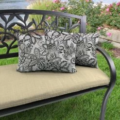 Jordan Manufacturing Outdoor Lumbar Accessory Throw Pillows, Set Of 2-COPELAND NOIR RICHLOOM