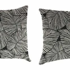 Jordan Manufacturing Outdoor Lumbar Accessory Throw Pillows, Set Of 2-TALIA NOIR RICHLOOM Custom Order Cushions