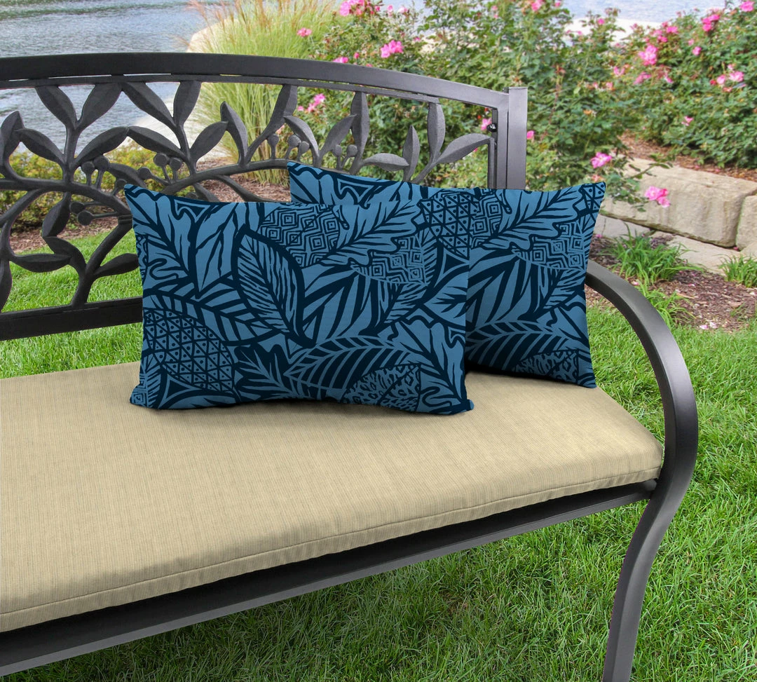 Jordan Manufacturing Custom Order Cushions Outdoor Lumbar Accessory Throw Pillows, Set Of 2-MAVEN CAPRI 2 Jordan Manufacturing Custom Order Cushions Outdoor Lumbar Accessory Throw Pillows, Set Of 2-MAVEN CAPRI