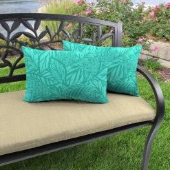 Jordan Manufacturing Outdoor Lumbar Accessory Throw Pillows, Set Of 2-MAVEN LAGOON