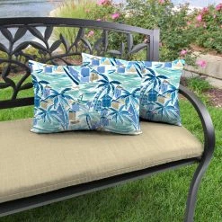 Jordan Manufacturing Outdoor Lumbar Accessory Throw Pillows, Set Of 2-BALLYFIN BAY BLUE RICHLOOM