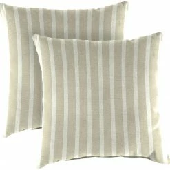 Jordan Manufacturing 20" Outdoor Accessory Throw Pillows, Set Of 2- Sunbrella CAST MIST GLEN RAVEN