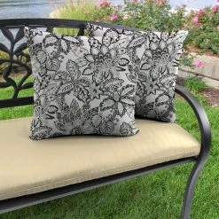 Jordan Manufacturing 20" Outdoor Accessory Throw Pillows, Set Of 2-COPELAND NOIR RICHLOOM Custom Order Cushions