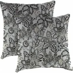 Jordan Manufacturing 20" Outdoor Accessory Throw Pillows, Set Of 2-COPELAND NOIR RICHLOOM Custom Order Cushions