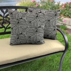 Jordan Manufacturing Custom Order Cushions 20" Outdoor Accessory Throw Pillows, Set Of 2-TALIA NOIR RICHLOOM