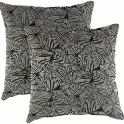Jordan Manufacturing Custom Order Cushions 20" Outdoor Accessory Throw Pillows, Set Of 2-TALIA NOIR RICHLOOM