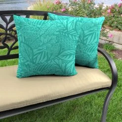 Jordan Manufacturing Custom Order Cushions 20" Outdoor Accessory Throw Pillows, Set Of 2-MAVEN LAGOON RICHLOOM