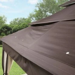 TOPS Gazebo Canopy Replacement BHG Archer Ridge 10x12 FT Brown Gazebo Canopy