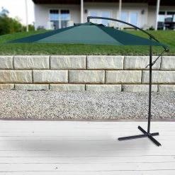Jordan Manufacturing Umbrellas 10' STEEL OFFSET UMBRELLA- GREEN