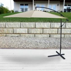 Jordan Manufacturing 10' STEEL OFFSET UMBRELLA- NATURAL Umbrellas
