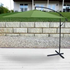 Jordan Manufacturing 10' STEEL OFFSET UMBRELLA- OLIVE Umbrellas