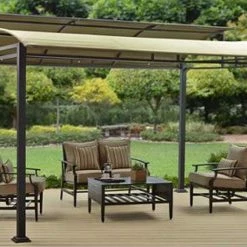 TOPS BHG Sawyer Cove 12x10 FT Barrel Roof Gazebo Canopy