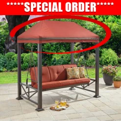 TOPS Gazebo Canopy Replacement Sullivan Pointe Gazebo Porch Swing Replacement Canopy | Green, Red