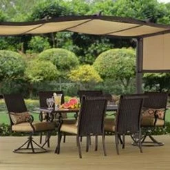 TOPS Pergola Canopy Replacement BHG Emerald Coast 12x10 FT Steel Pergola Canopy